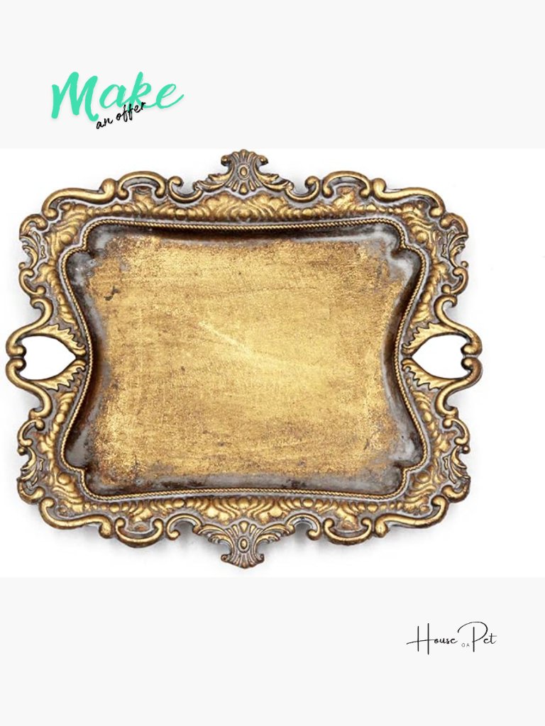 Antique Gold Ring Dish - Jewelry Tray Wedding Gift